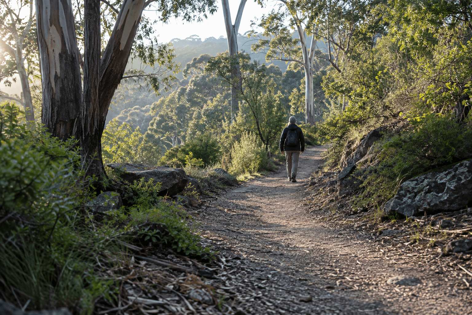 Photographic illustration of a quiet woodland walk